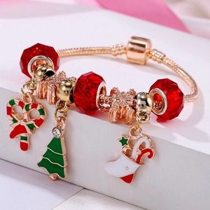 Carline Rose Gold Christmas Charms Bracelet